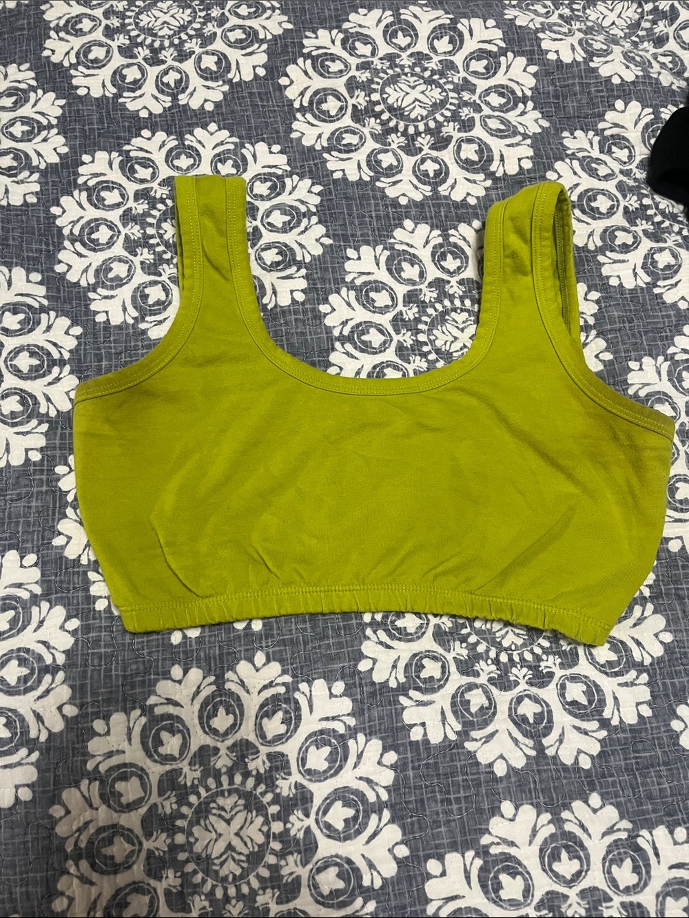 ARQ Lime Green Scoop Neck Crop Tank